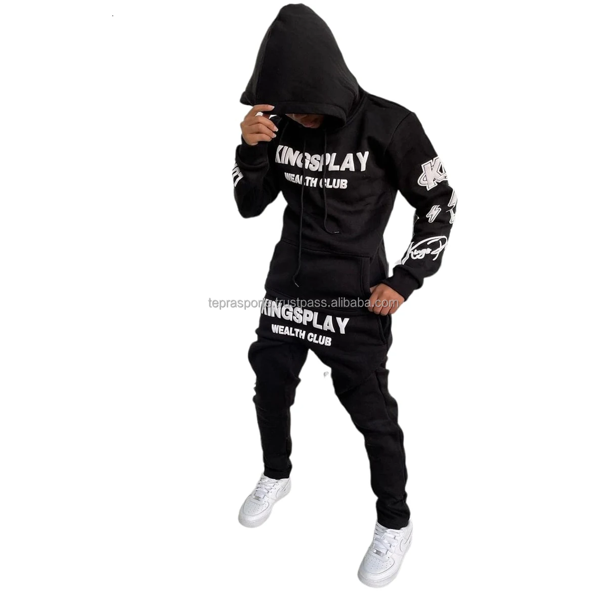 Solid color custom logo Wholesale men sweatsuit sets jogging suits mens tracksuits for men Tepra Sports