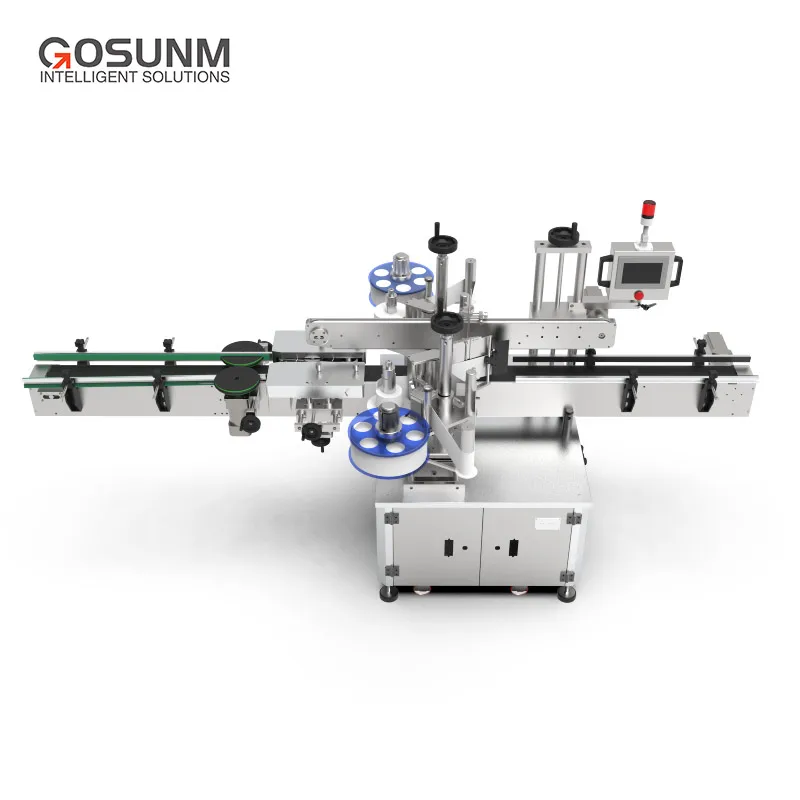 GOSUNM New Tabletop Flat Bottle Labeling Machine Label Dispenser Two Sides Labeling Machine for square bottle