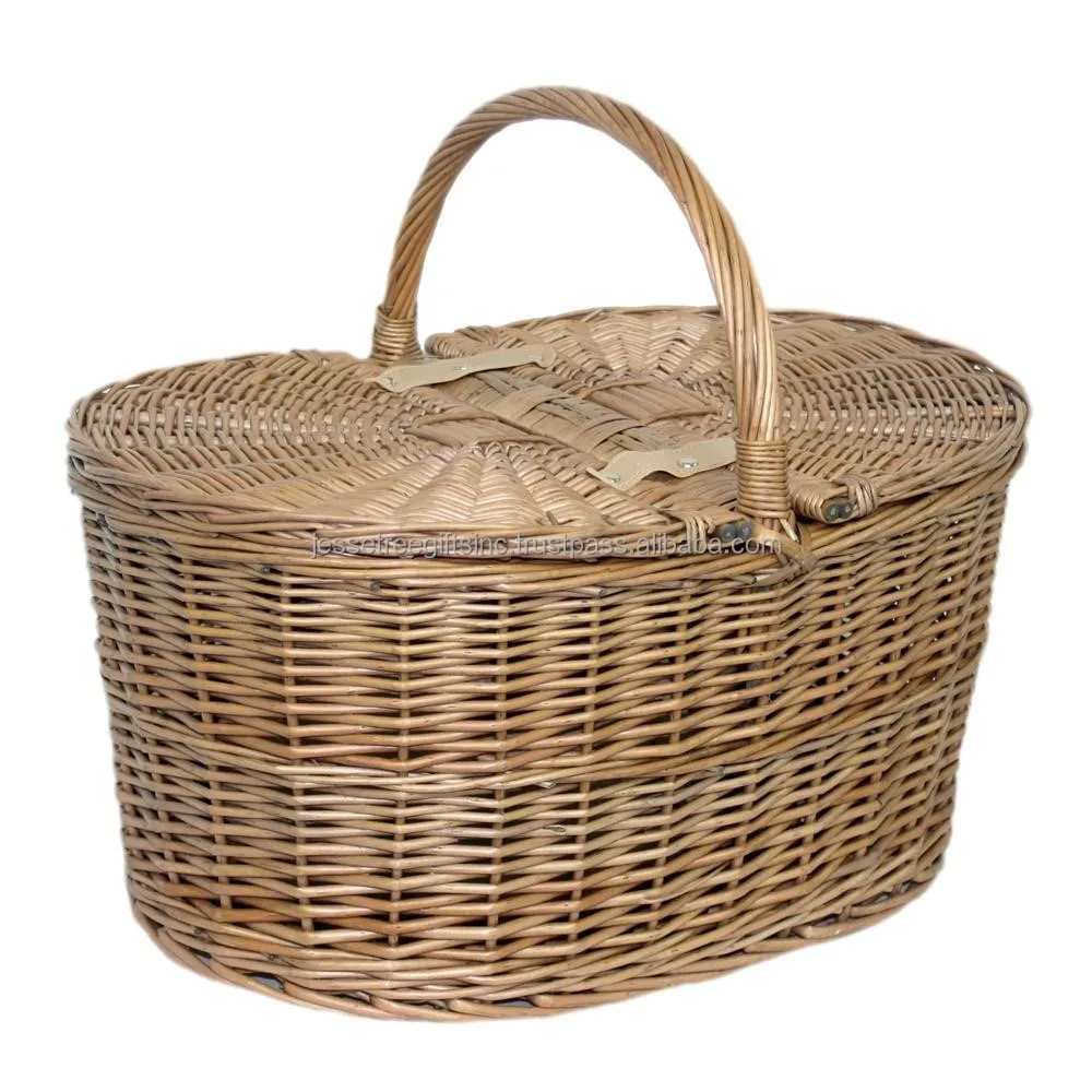 Decorative Garden Wicker Basket With Natural Finishing Oval Shape High Quality for Storage & Organization Wholesale Price