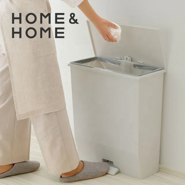 Slim and Wide garbage Pedal trash can for use in aisles with thin design made in Japan
