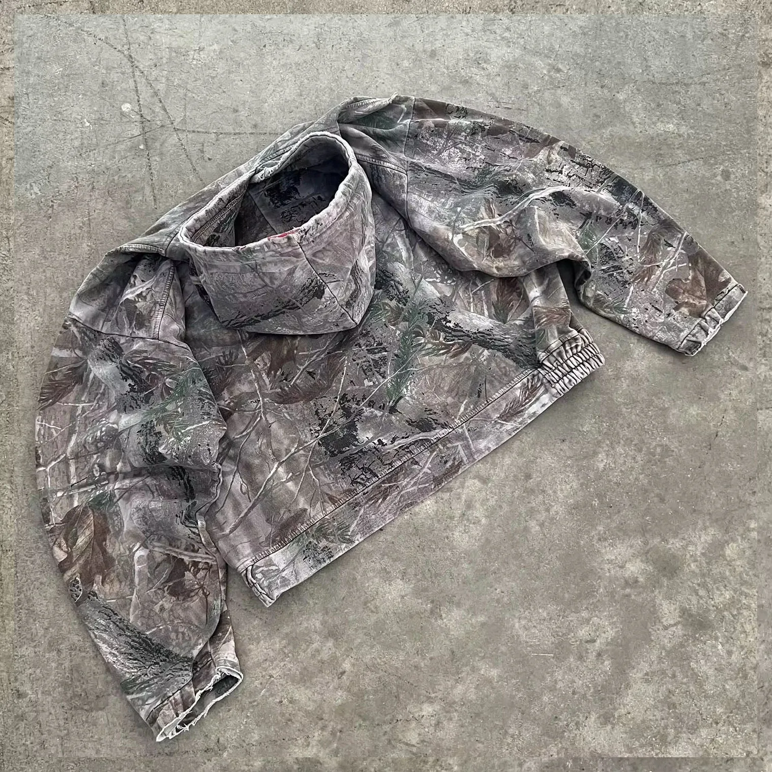 Vintage Printed Camouflage Hoodie For Men Custom Long Streetwear For Hunting Made With Logo Pattern For Winter Camo Hoodie