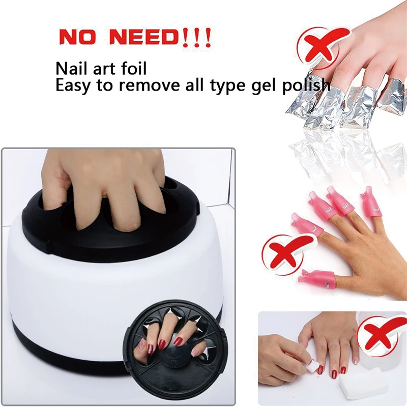 Newest Private Label Safe and Harmless Gel Remover Nail Steamer for 5 Nails Polish on Fingers Removed Easily
