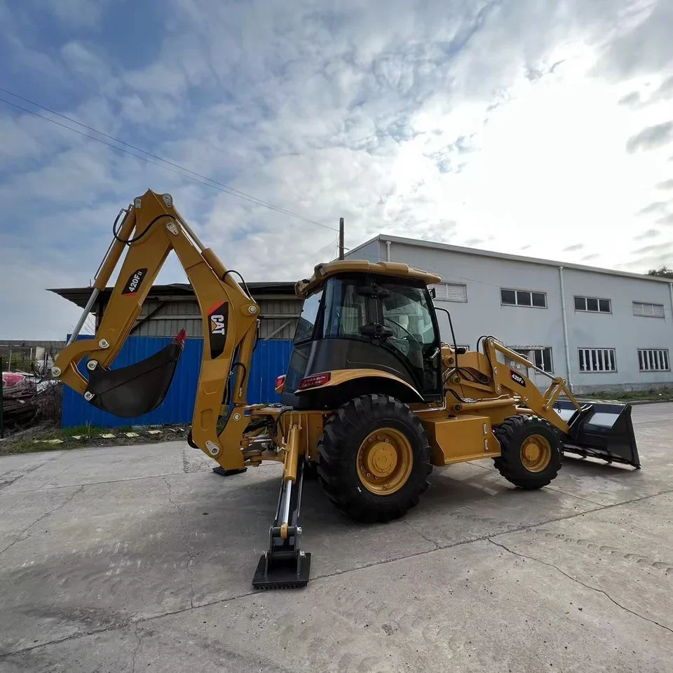 Cat Backhoe  Mini Loader 4WD Tractor with Front End Loader and Backhoe Mini Tractors Yellow Green UNIQUE Training Long Power ISO