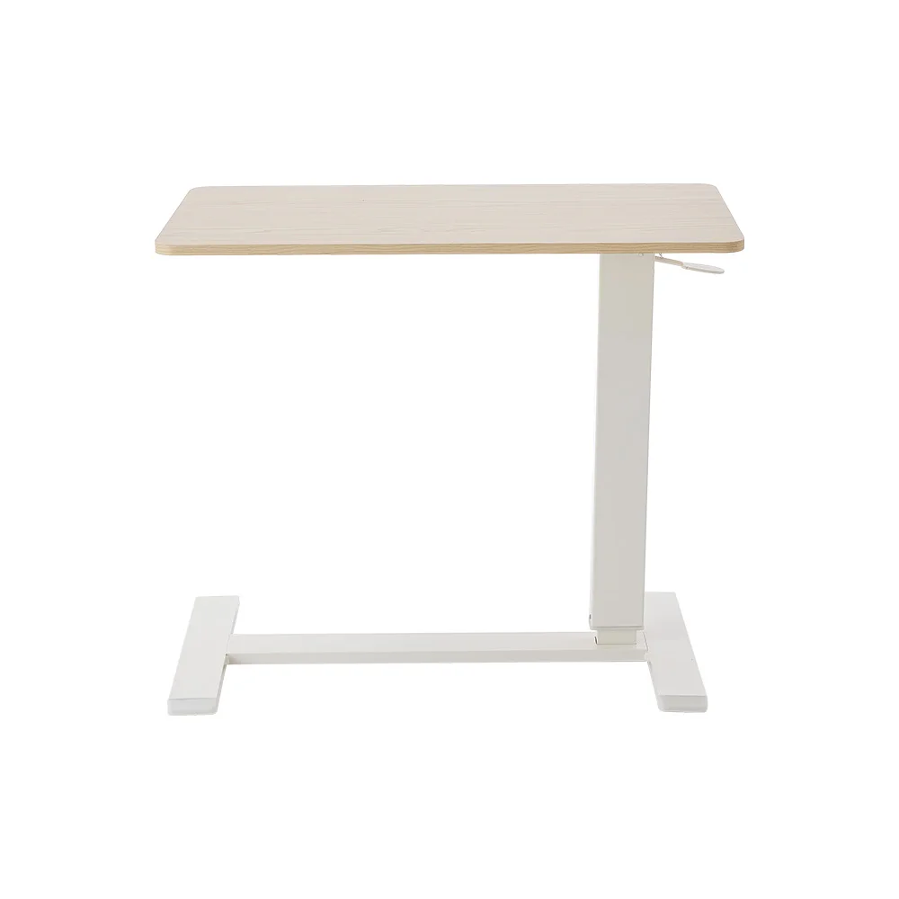 Adjustable Overbed Rolling Table Foldable Notebook Laptop Desk Metal and Wood Computer Table for Dining & Home Use