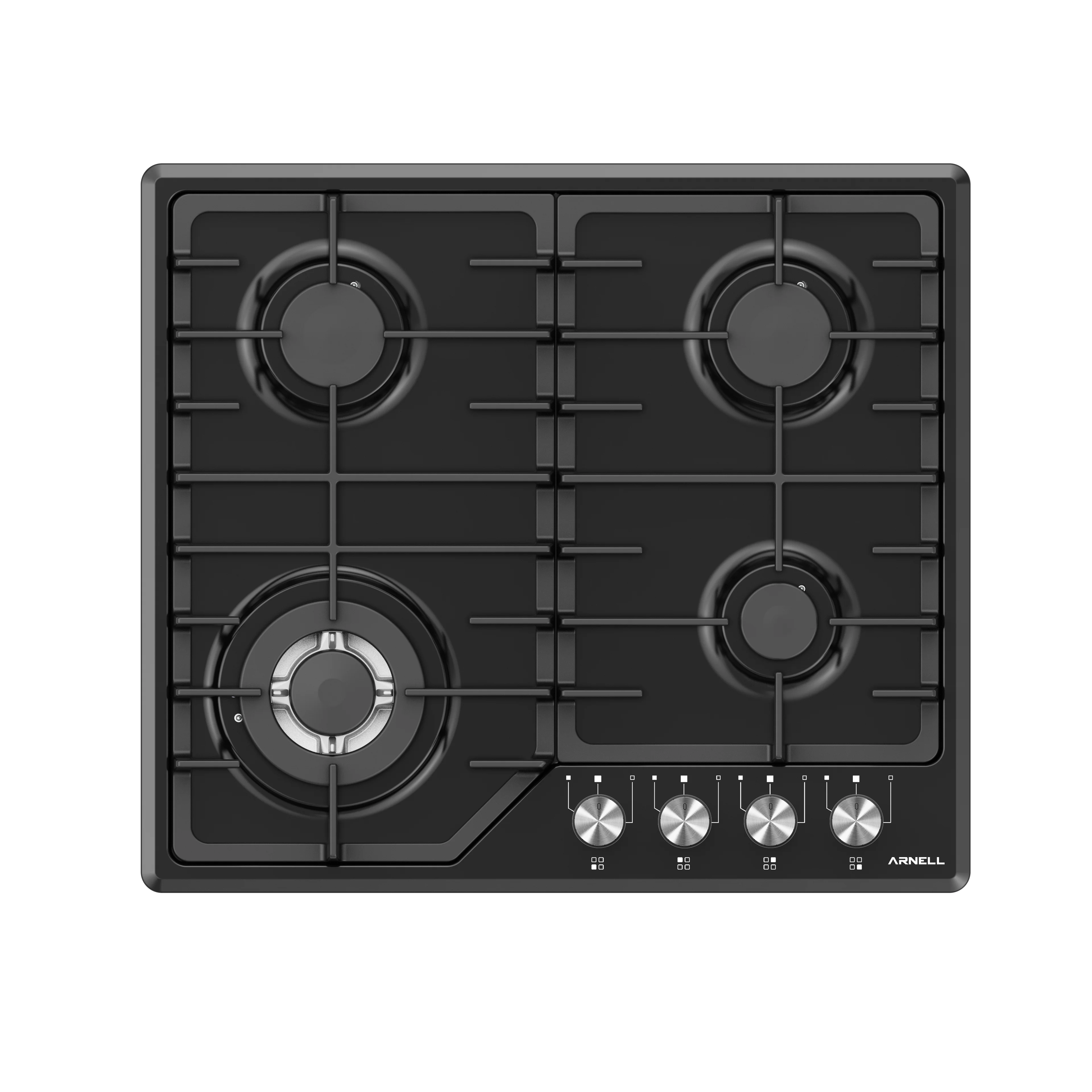Top Cooktop 2 Burner Cooker Gas Stove LPG NG Built in Tempered Glass Black Quantity Element Ceramic Power Surface Packing Air