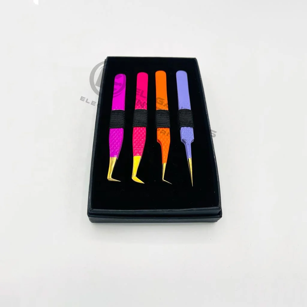 Full Set Of Eyelash Extension Tweezers Very High Quality Eyelash Tweezers Stainless Steel Customized Private Label
