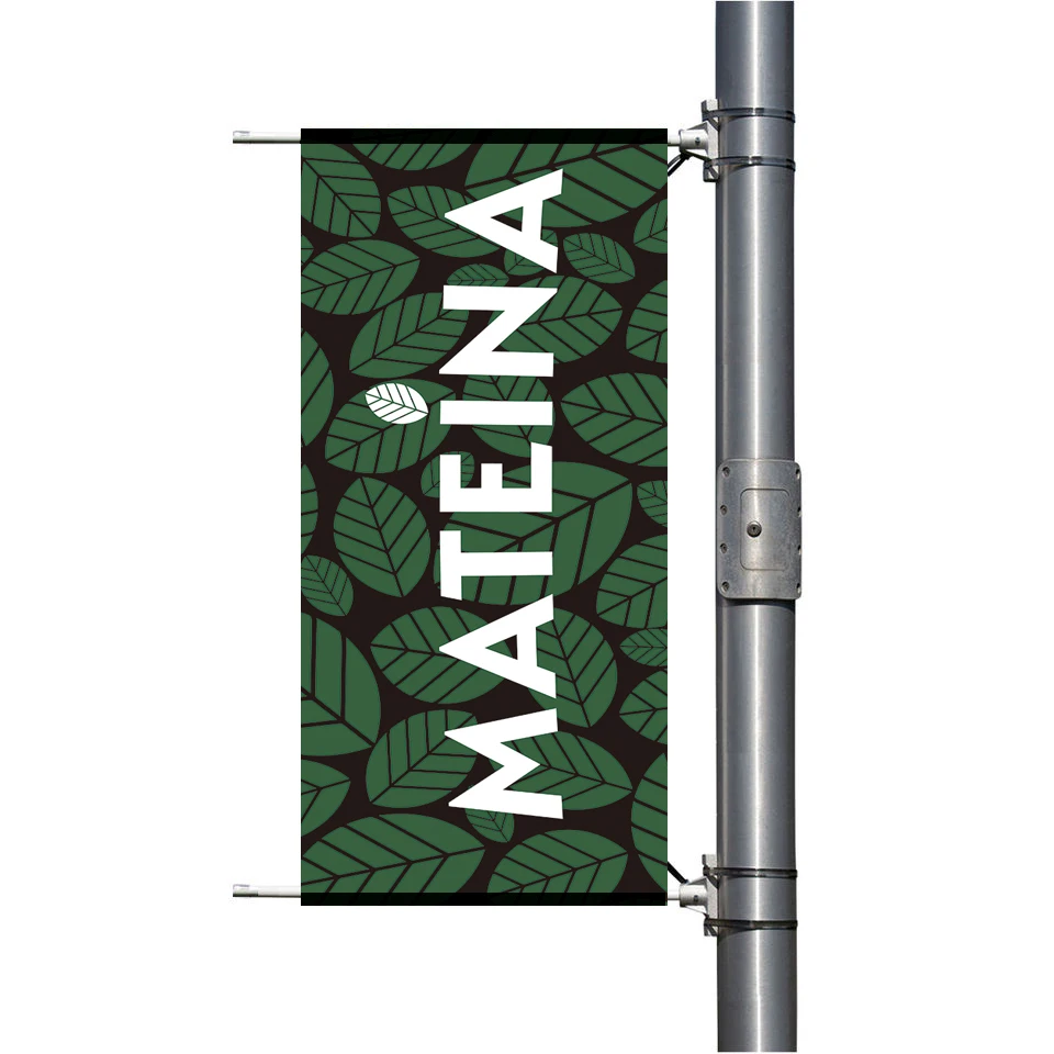 pdyear custom dye sublimation Print road lamp light pole hang rectangle flag banner for street