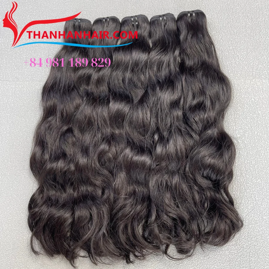 Double weft hair extensions human virgin hair bundle for beauty women, lifelike meche human hair 100% Vietnam virgin color