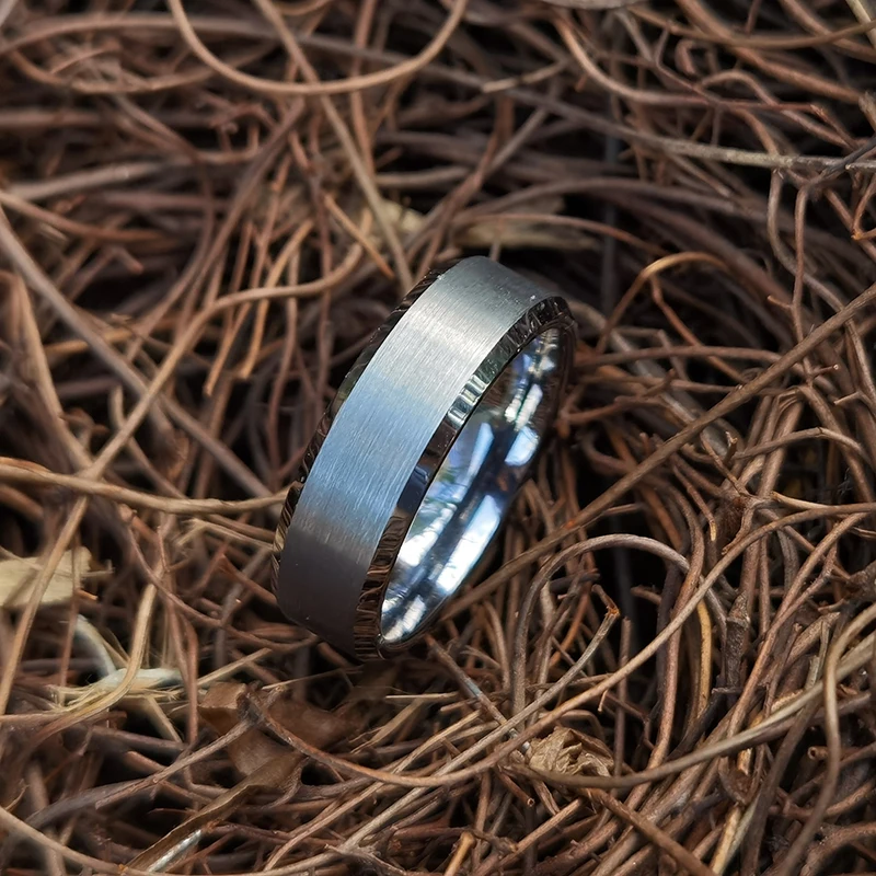 Tizti Jewelry Vintage Hip Hop Wed Fashionable jewelry Male Fashion Brushed Tungsten Ring