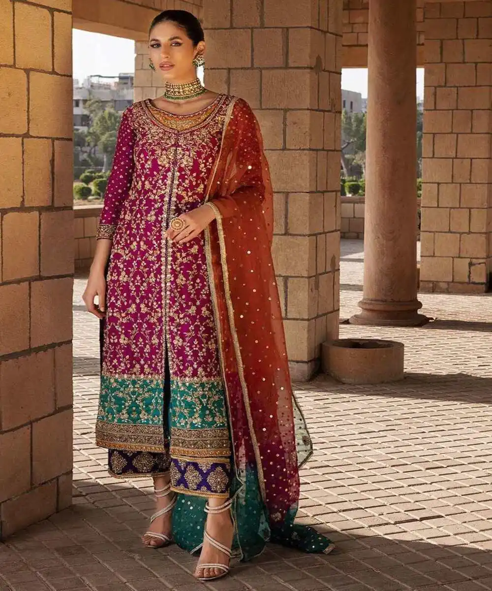 Timeless Bollywood Formal Wear Linen Salwar Kameez with Stylish Stone Work and Geometric Patterns Top Dupatta and Pant