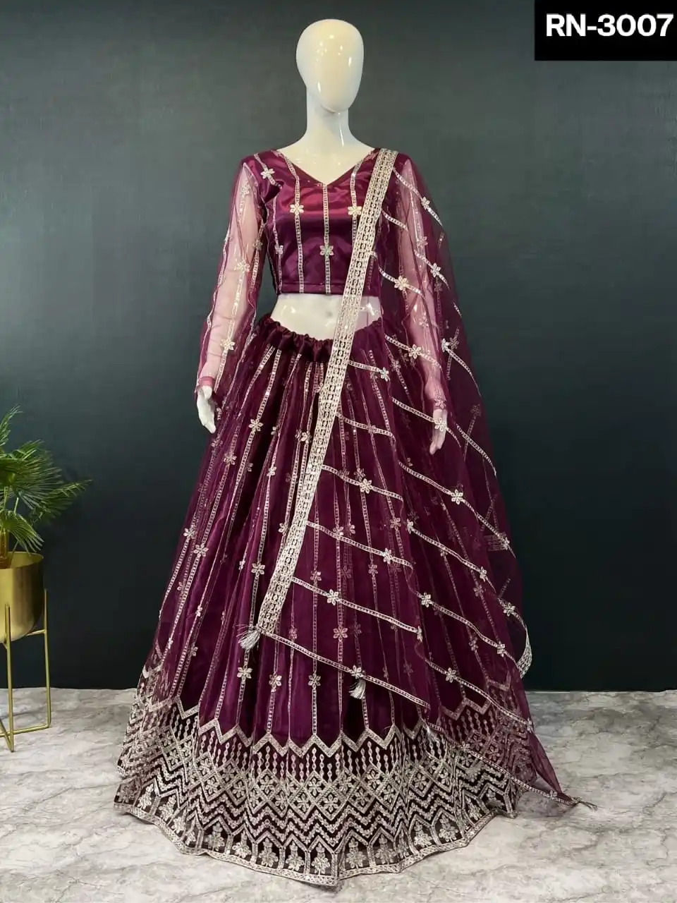 Indian Ethnic Wear Heavy Net Material Lehenag choli with Embroidery and Sequence Work and Can Can Attached in Lehenga for Women