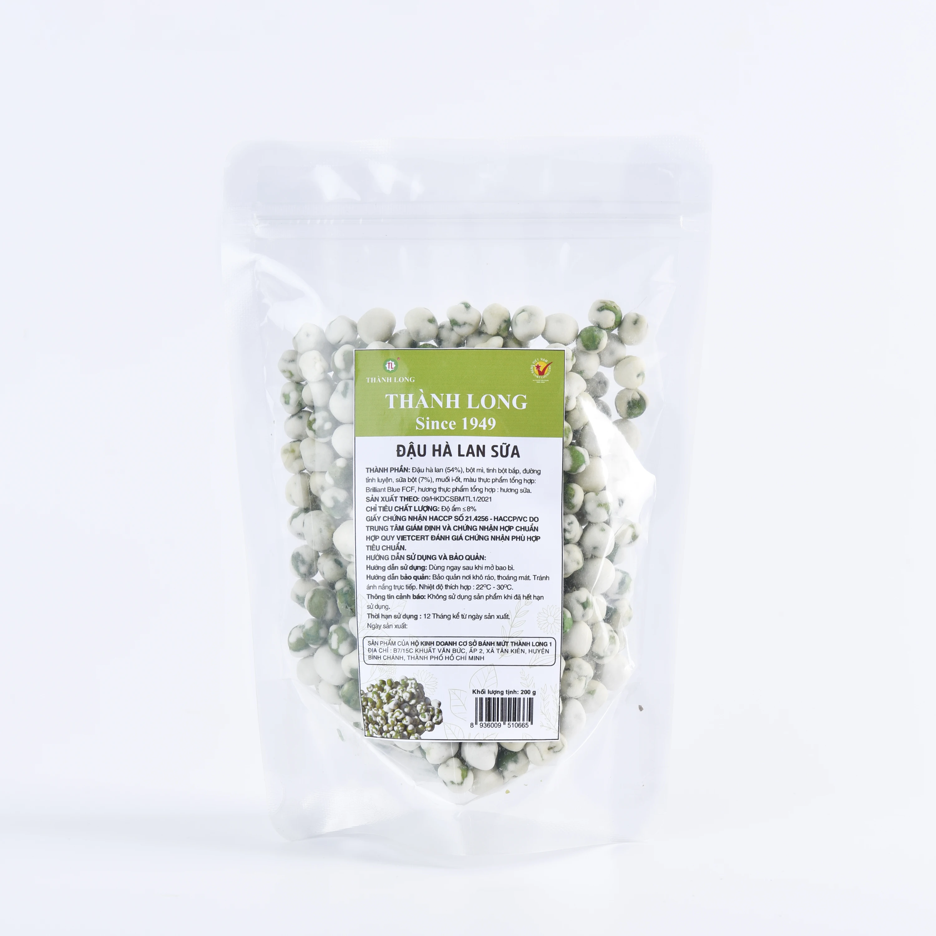 Peas soaked in milk Confect Delicious Flavor Thanh Long Snacks High Quality HACCP Certificate OEM/ODM From Vietnam Manufacturer