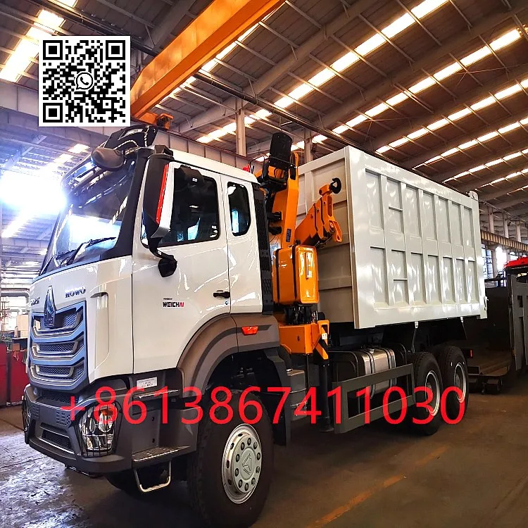 Самосвал CNHTC Sinotruk Howo HW76 ZZ3257V4647B1 6x4 10 колесный самосвал с краном 10-20 тонн
