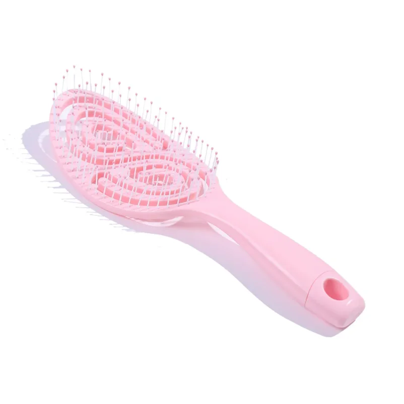 Customized Logo Candy - Colored Cutout Hair Straightener Comb Home Head Massage Hair Brush Spareribs Hollow Large Curved Comb