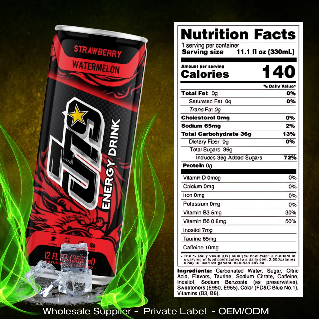 Wholesale Supplier Strawberry Energy Drink  355ml VINUT -  Sugar Free, Essential A,E-Vitamins, Free Sample, OEM/ODM