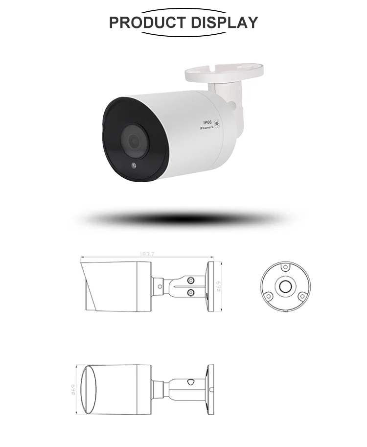 Cheap  OEM ODM 6MP Ultra HD PoE H265 Smart Ultra Wide Angle Network Cctv IP66 bullet Outdoor IP Camera with Internal Microphone