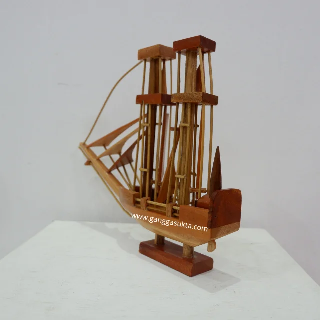 Натуральный цвет Тиковый деревянный Миниатюрный Корабль деревенский Морской Декор для дома с деталями ручной работы дисплей в художественном стиле