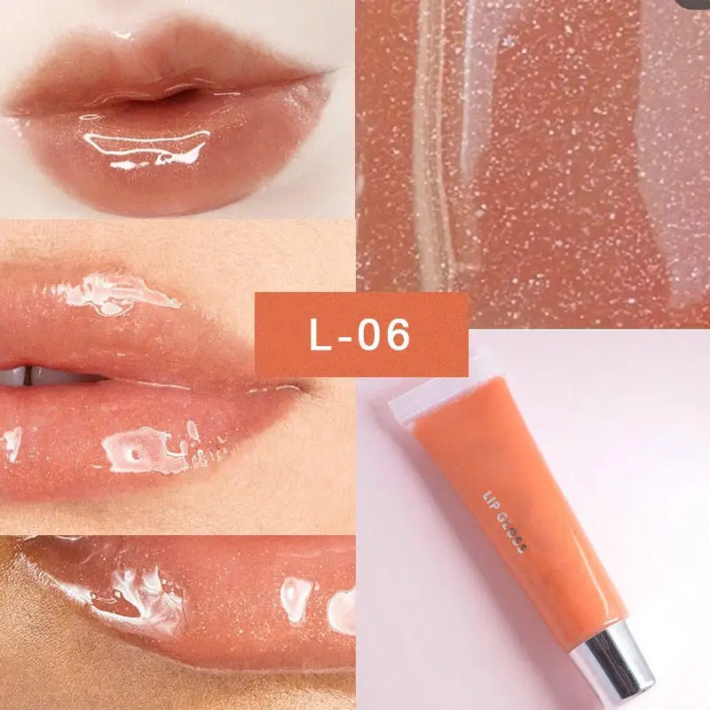 OEM Custom Label Clear Pink Lasting Lip Gloss Pearlescent Glistening Squeeze Tube Lip Gloss