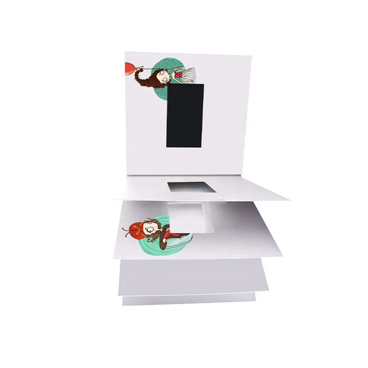 ODM Service 4.3inch Multi-Page Video Brochure with Flip Pages LCD Screen Digital Video Marketing Card for Corporate Gift Wedding