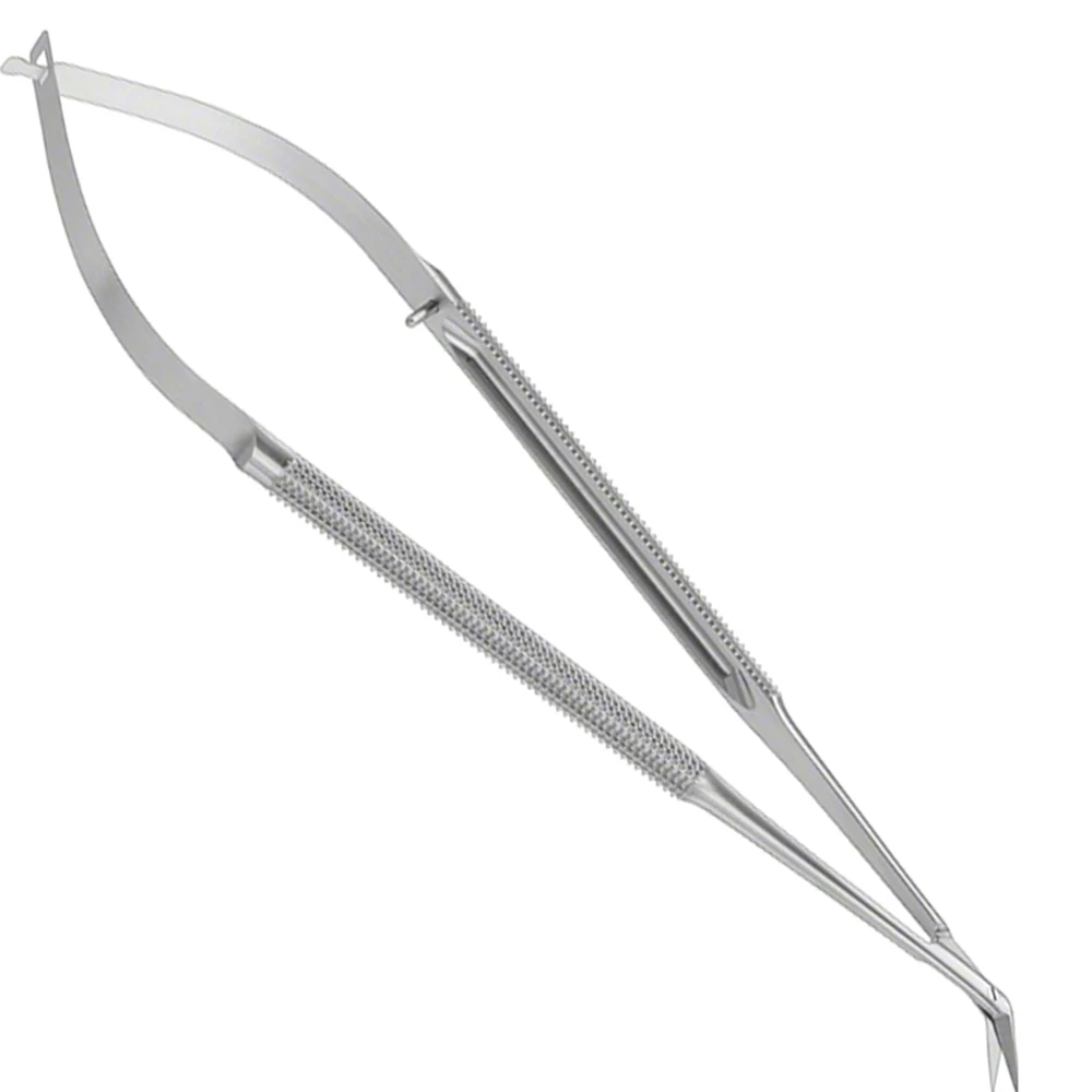 Customized 10mm 165mm Micro Scissors Angled 25 Blade Stainless Steel Needle Holder Manual Power Sharp 6.12 Inch Micro Scissor