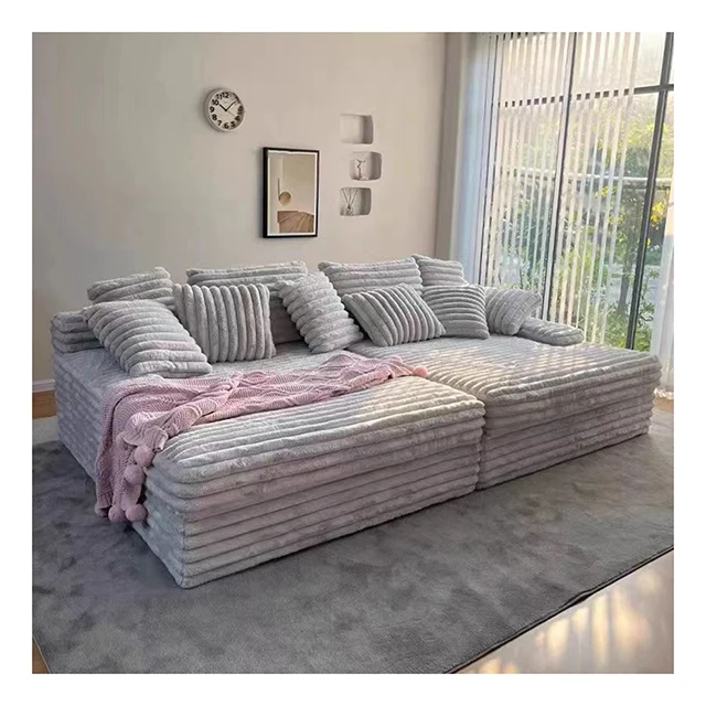 New Minimalist Living Room Furniture Sofa Set Home Theatre Sofa Bed Double Velvet Fabric Sofa Couch