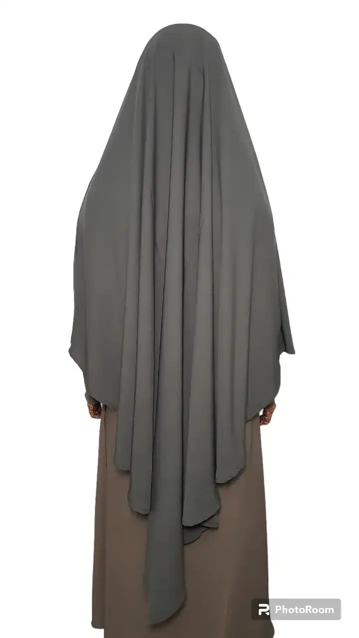 French Style Diamond Khimar Modern Modest Wear Nidah Fabric Islamic Clothing Hijab Wholesale Burqa Single Layer Veil Supplier