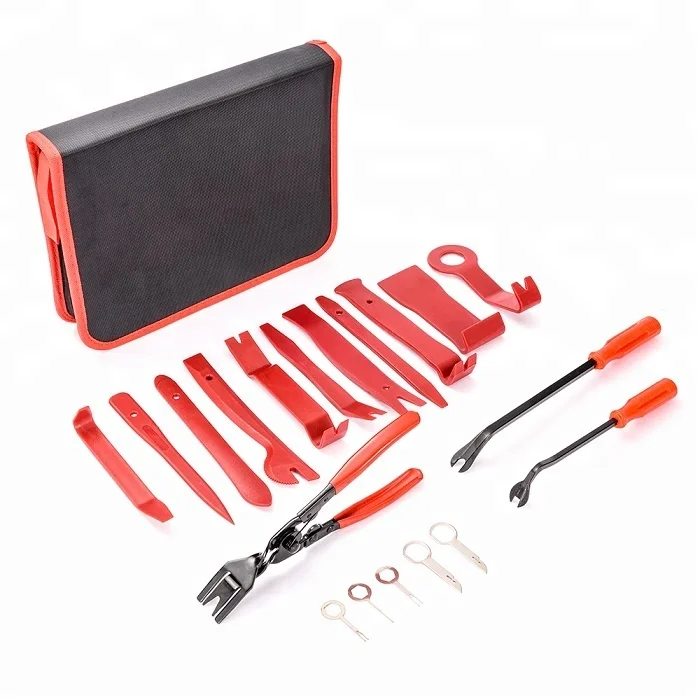 MICTUNING 19pcs Car Audio Dash Door Panel Window Molding Auto Trim Removal Tool Plastic Trim Removal Tool Set
