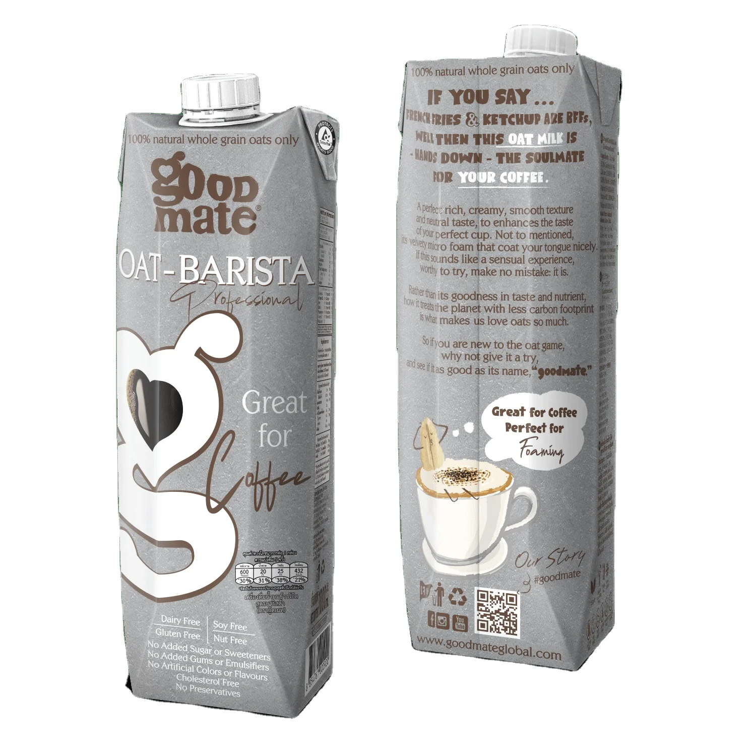Oat Barista Professional A Perfectly Rich and Creamy Texture with a Neutral Taste from 100% Natural Whole Grain