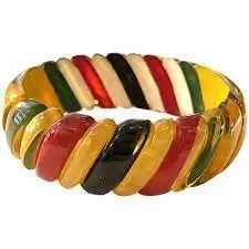 look colourful Indian Jewelry resin Bangles with Ornate metal beads fashion jewelry Bangles Stack for women
