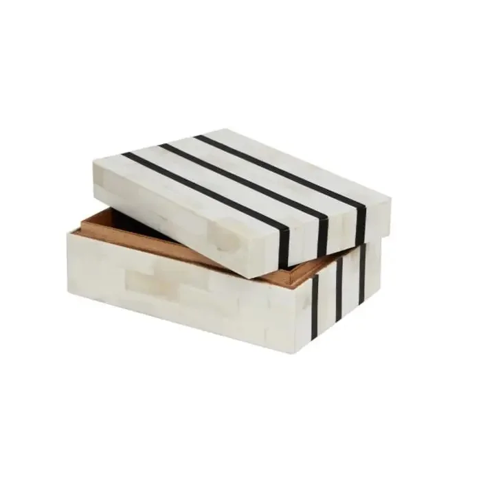 Crafted Bone inlay Wood Resin inlay Box With Multi Storage Box for customized size for hot sale
