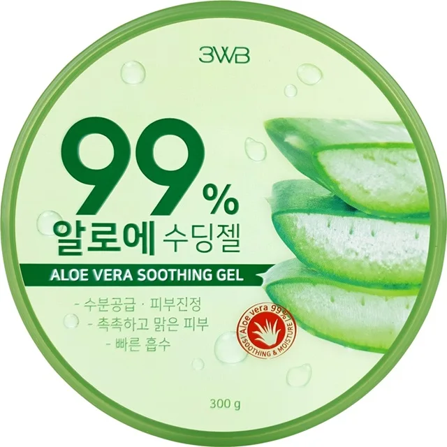 3WB Aloe Soothing Gel 300ml WHP Hydrating Moisturizing OEM/ODM Private Label Aloe 99