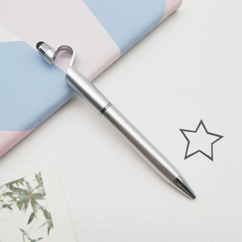3 in 1 Multifunction Capacitive Ballpoint Pen Portable Cell Phone Holder Pen for Universal Touch Screens Devices