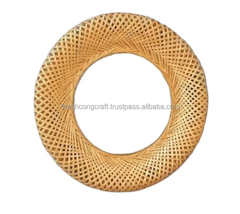 High Quality modern wall decoration vintage rattan art round mirror  made in Vietnam