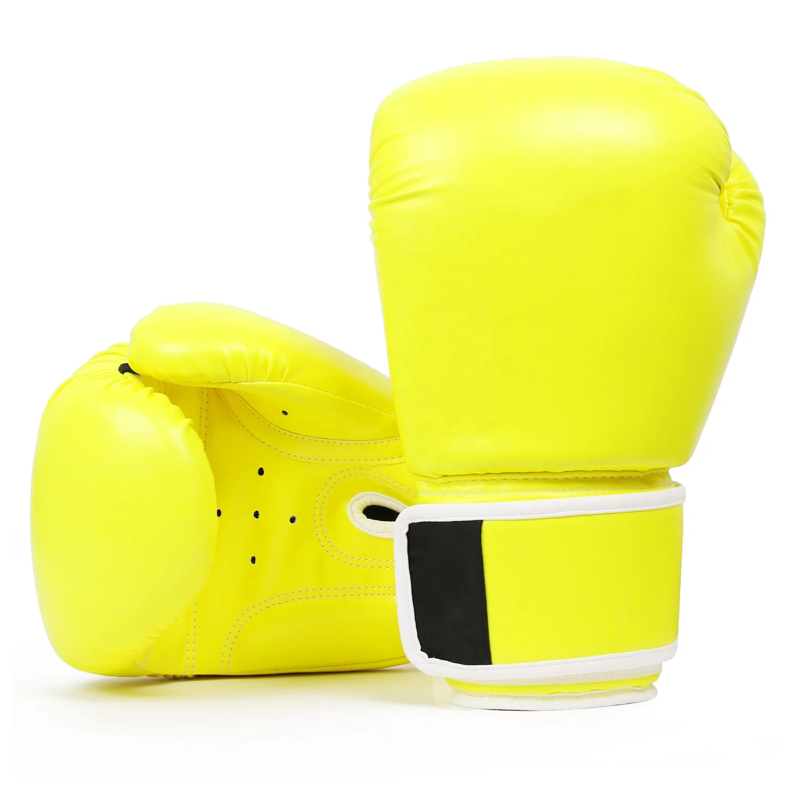 Custom logo Neon color Leather Boxing gloves Customized Logo Sparring Training kick boxing gloves