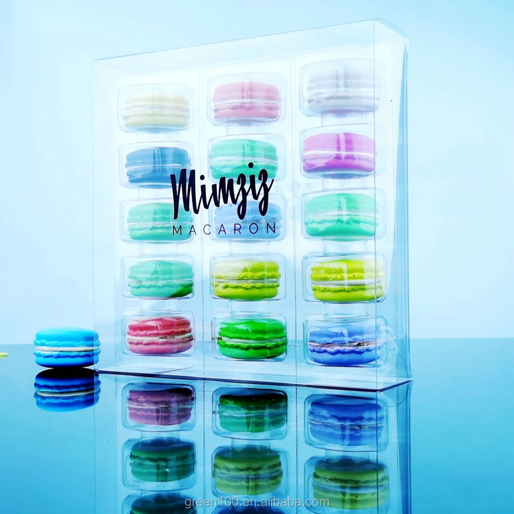 custom clear pet plastic macaroons packaging box macaroons packaging blister