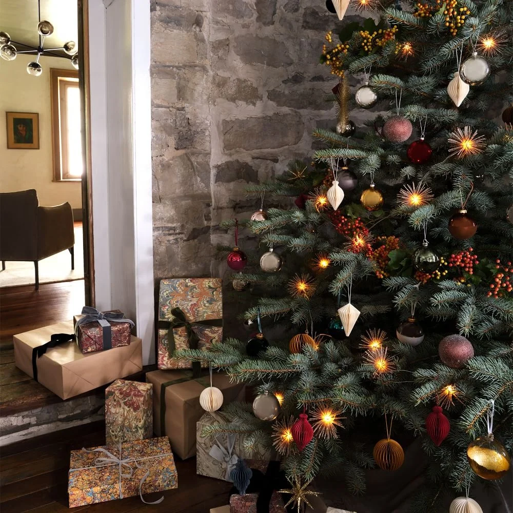 Thick paper honeycomb Christmas Ornaments Paper Baubles Christmas Tree Ornaments Window Display for Xmas