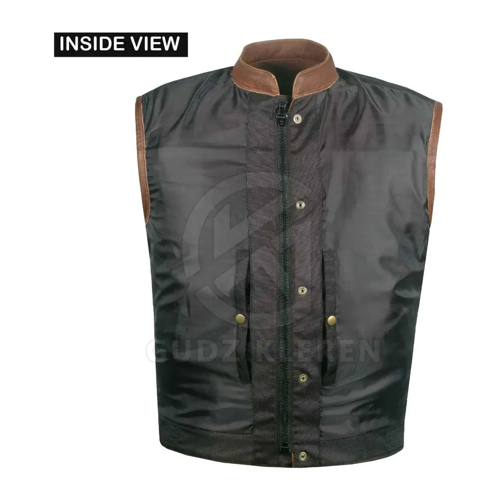 Breathable Winter Warm Men Leather Vest Casual Wear Reasonable Price Men Leather Vest For Sale