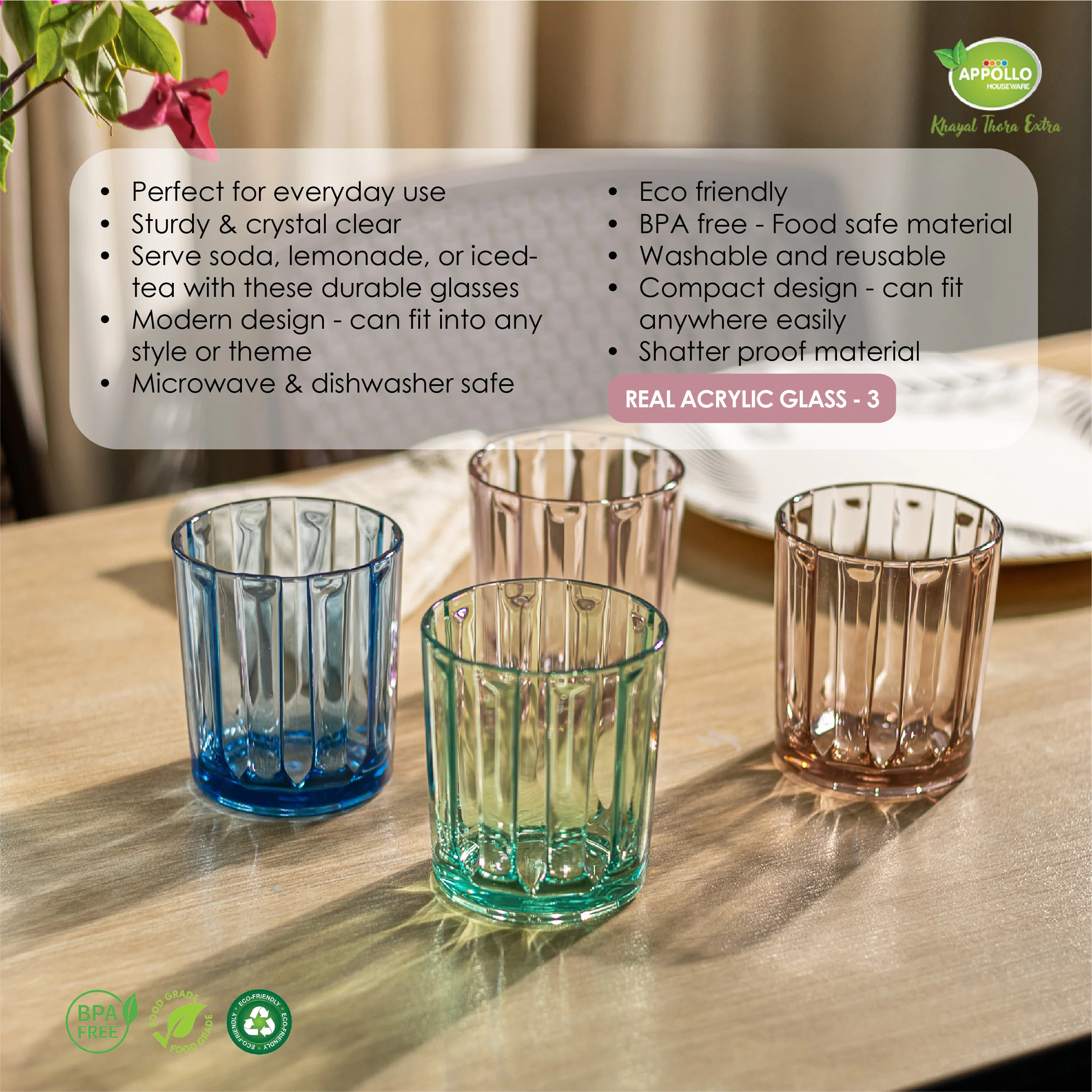 Eco-Friendly Multiple Color Festival Party Event Restaurant Tea Tumbler Juice Cup Reusable Plastic Cup Real Acrylic Glass M3