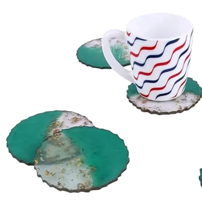 Ремесленные полимерные подставки с золотым дизайном элегантные для напитков роскошного стола низкая цена от AALIYAN