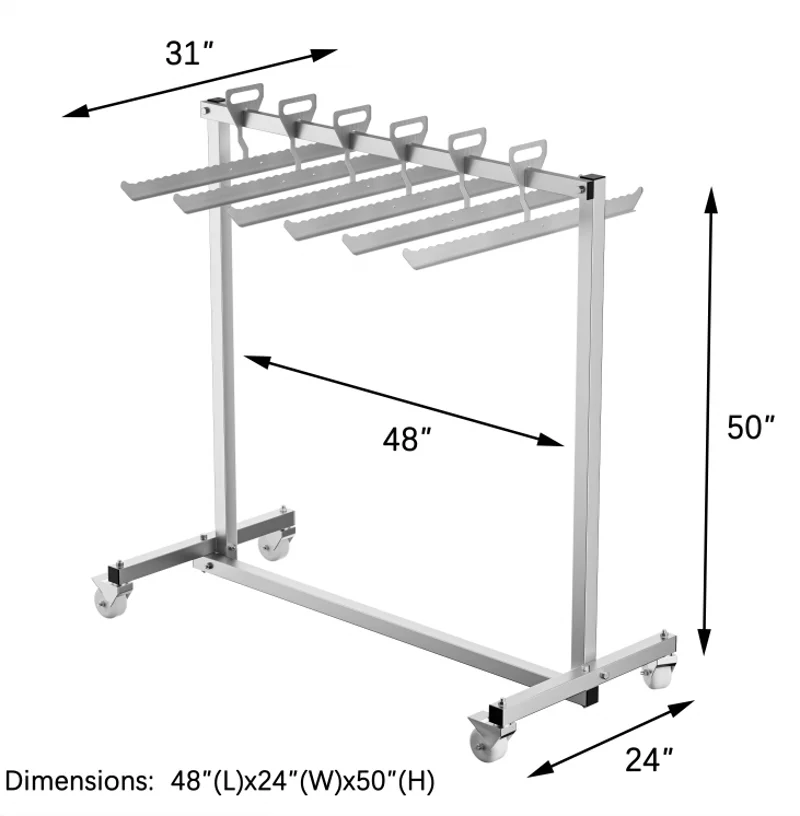 New Aluminum Metal Greenhouse Herb Drying Rack Garden Outdoor Harvest Flowers Vegetable Buds Dry Hanging Cart