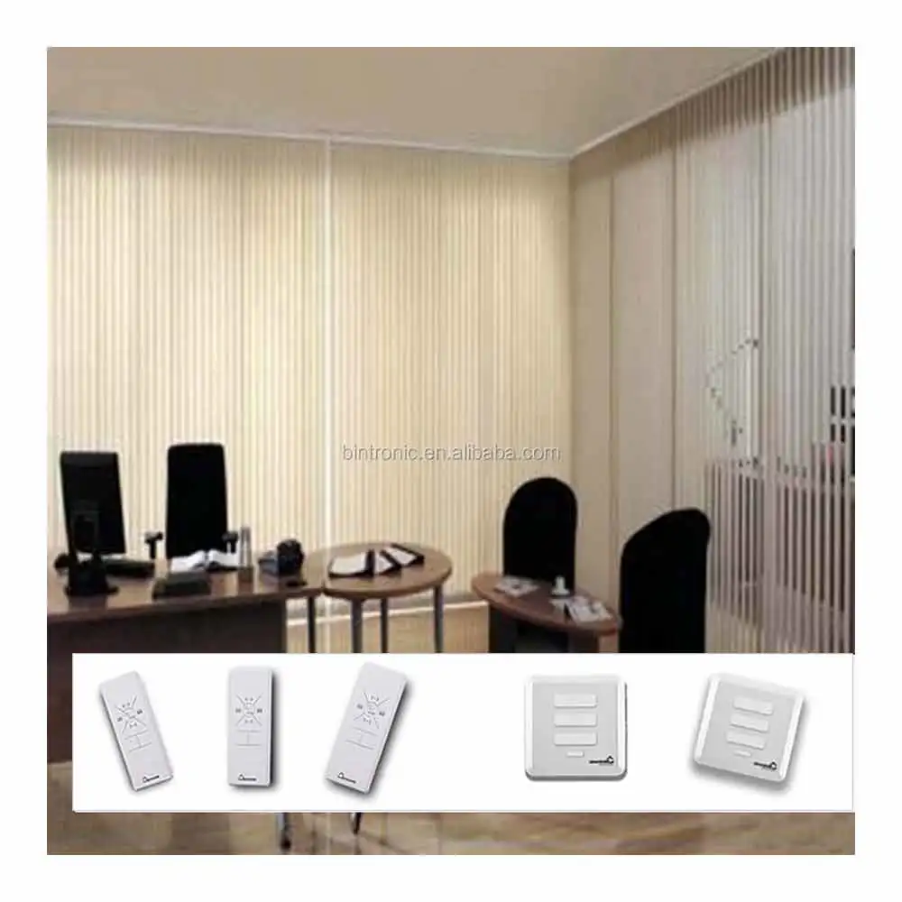 Bintronic Taiwan Plastic Slide Electric Curtain Motor Motorized Vertical Blinds Motorised Curtain Rod