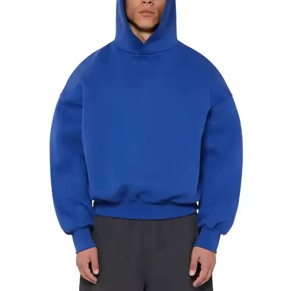 Unisex Heavyweight Drop Shoulder Hoodies 100% Cotton Wholesale Custom Essentials High Quality 500 Gsm Cropped Hoodies Embossed