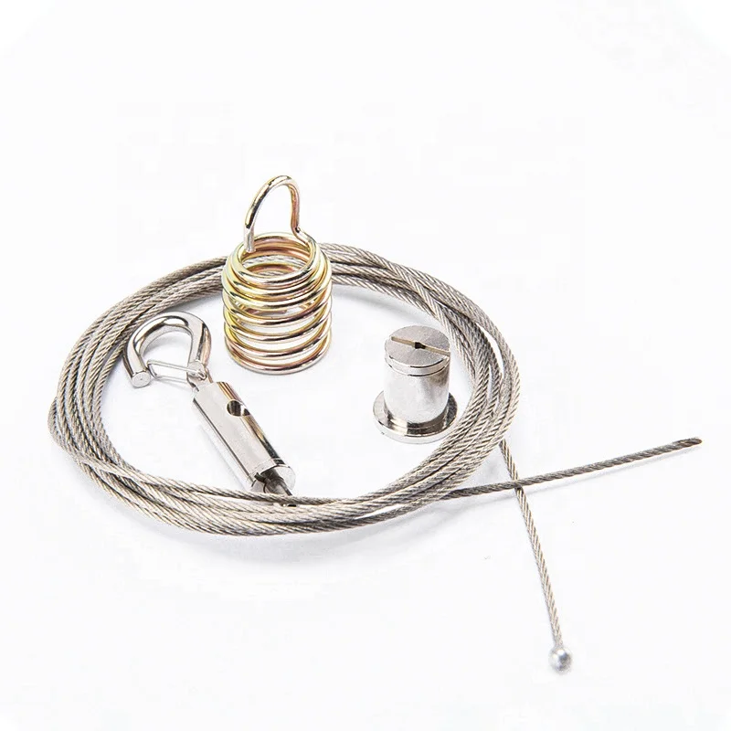 High quality adjustable 1.2 Mm Stainless Steel Wire Light Hanging Kit Swivel Adjustable Cable Gripper