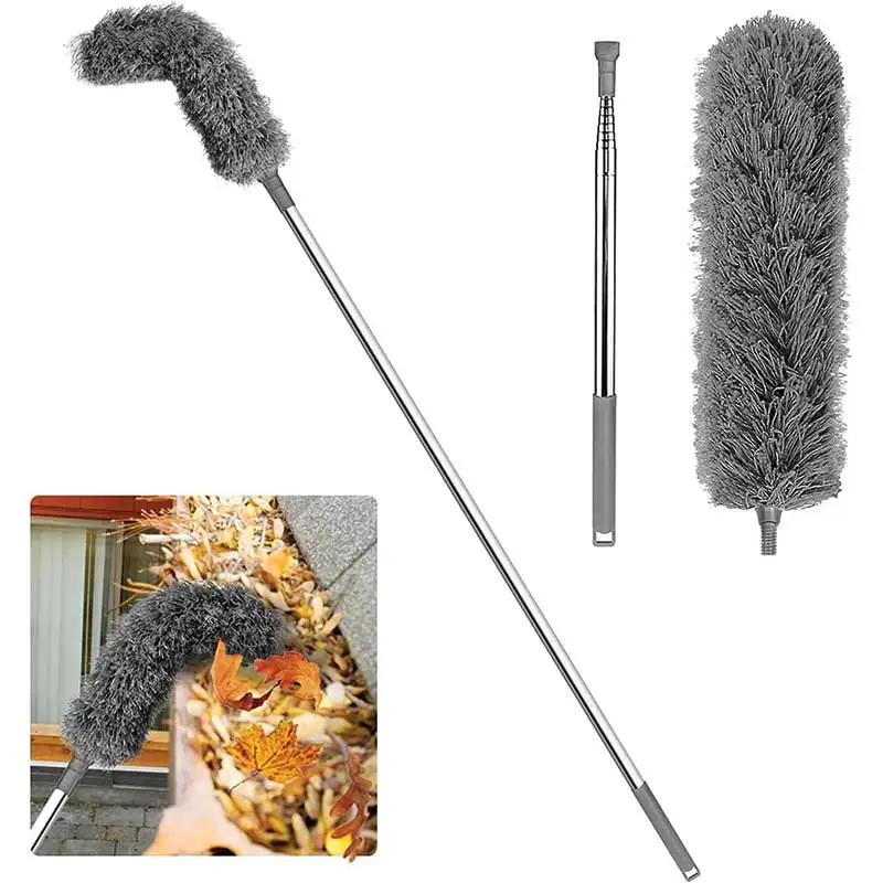 Heavy Duty Long Pole Fan Feather Cleaning Microfiber Car Duster Handle Extendable Duster