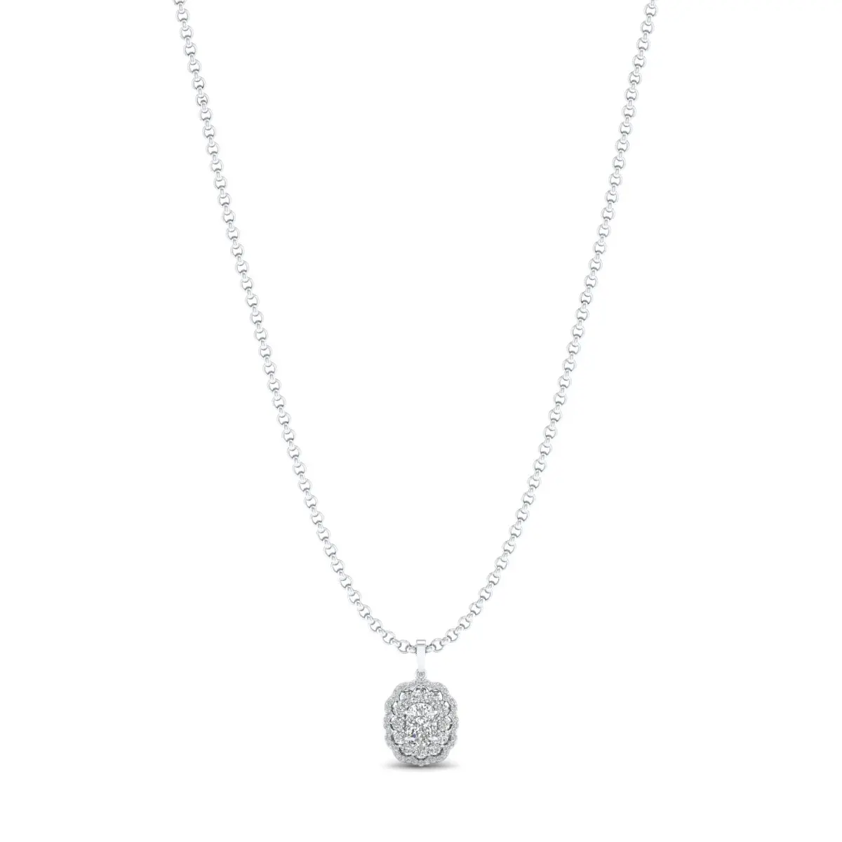 REYES Factory Wholesale 925 Sterling Silver Moissanite Pendants For Women 14K 18K Solid White Gold Necklace Hip Hop Fine Jewelry