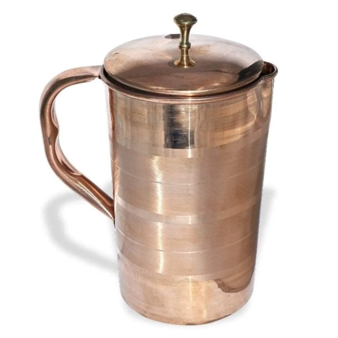 Factory Wholesale Production Water Container Trending Design Hotel Home Drink Ware Jug Copper Handle Hammered Finished