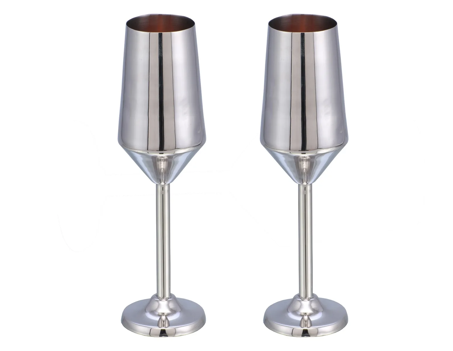 Indian Handmade 100% Copper BPA-Free Classic-Style Champagne Flutes for All Occasions for Parties