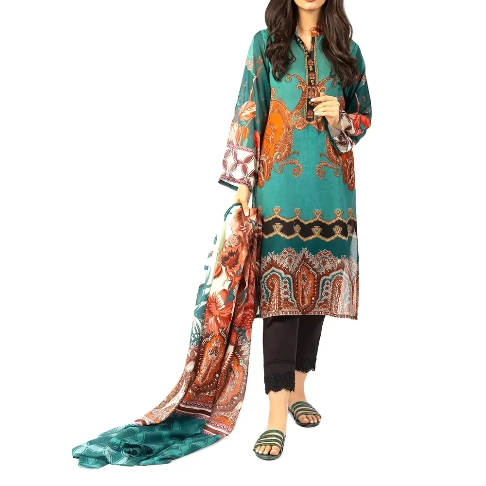 Wholesale Premium Quality 2022 Latest Design pakistani ladies summer shalwar kameez customized color size best stitching Quality