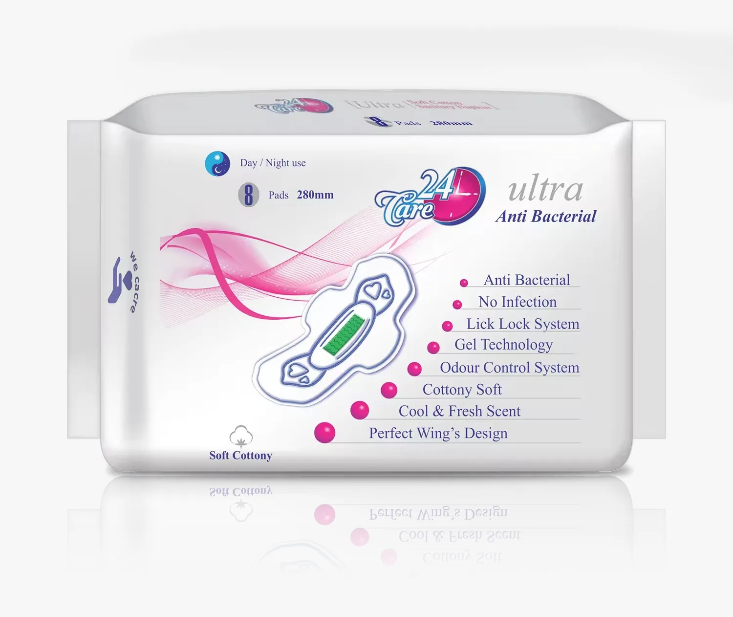 100% Organic Cotton 24 Care Sanitary Napkin Pads Disposable Feminine Hygiene Pads for Comfort and Protection from India