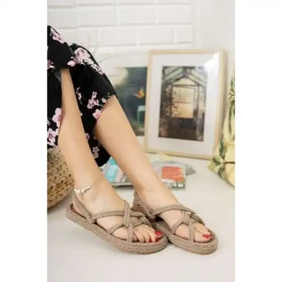 Hot Selling Flat Durable Outdoor Casual Women Rope Sandals with PP Rope Material Multi Colors Sandals in Genuine Wholesale Price